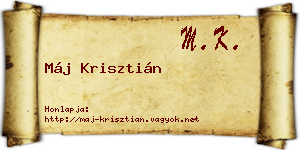 Máj Krisztián névjegykártya